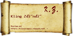 Kling Zénó névjegykártya